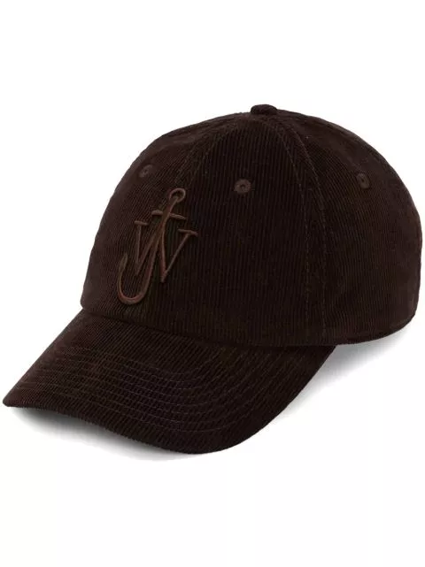 Cheap JW Anderson Anchor-logo corduroy baseball cap Women 0124