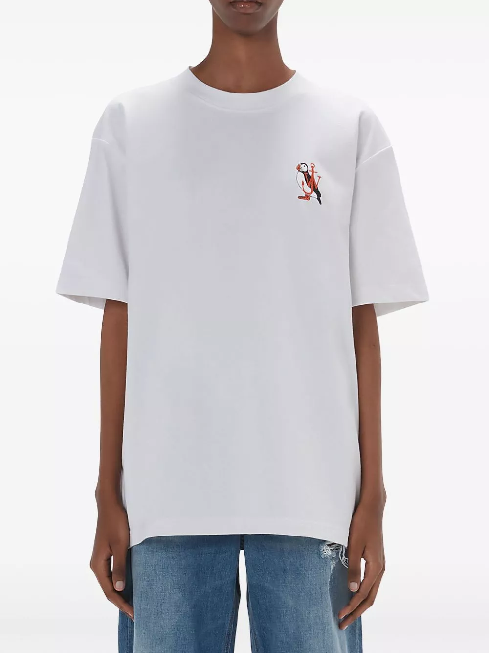 Affordable JW Anderson Canary-embroidery T-shirt Men 0128