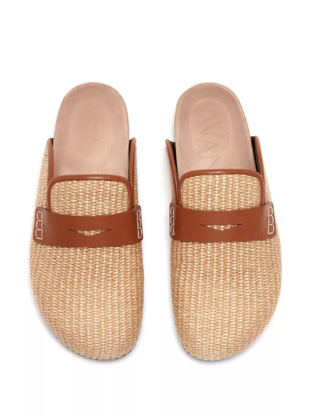 Affordable JW Anderson penny-slot raffia mules Women 0114