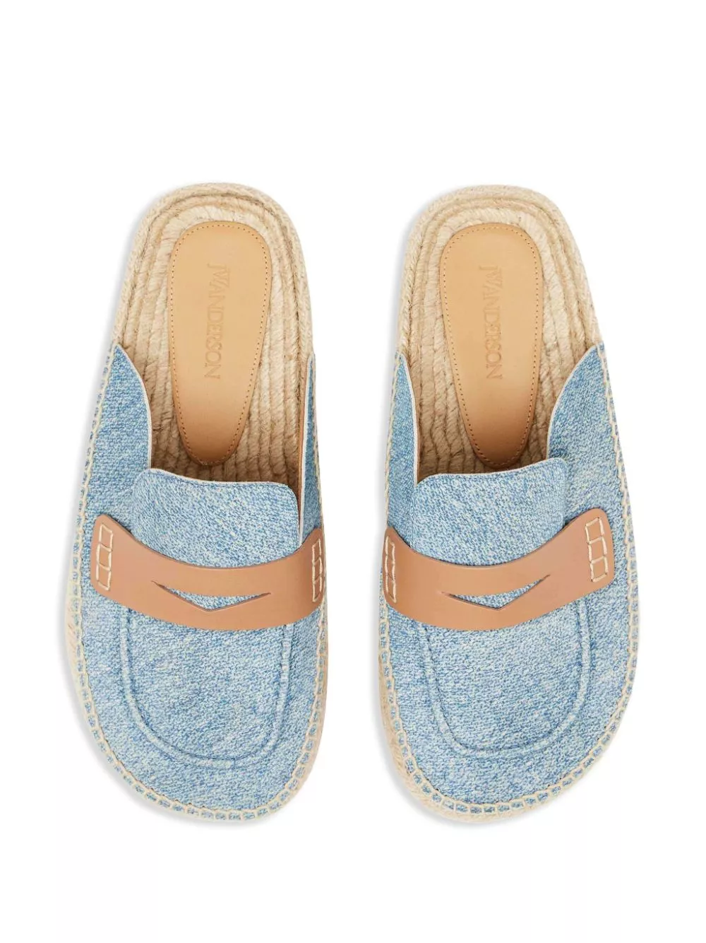 Affordable JW Anderson denim loafer mules Men 0113