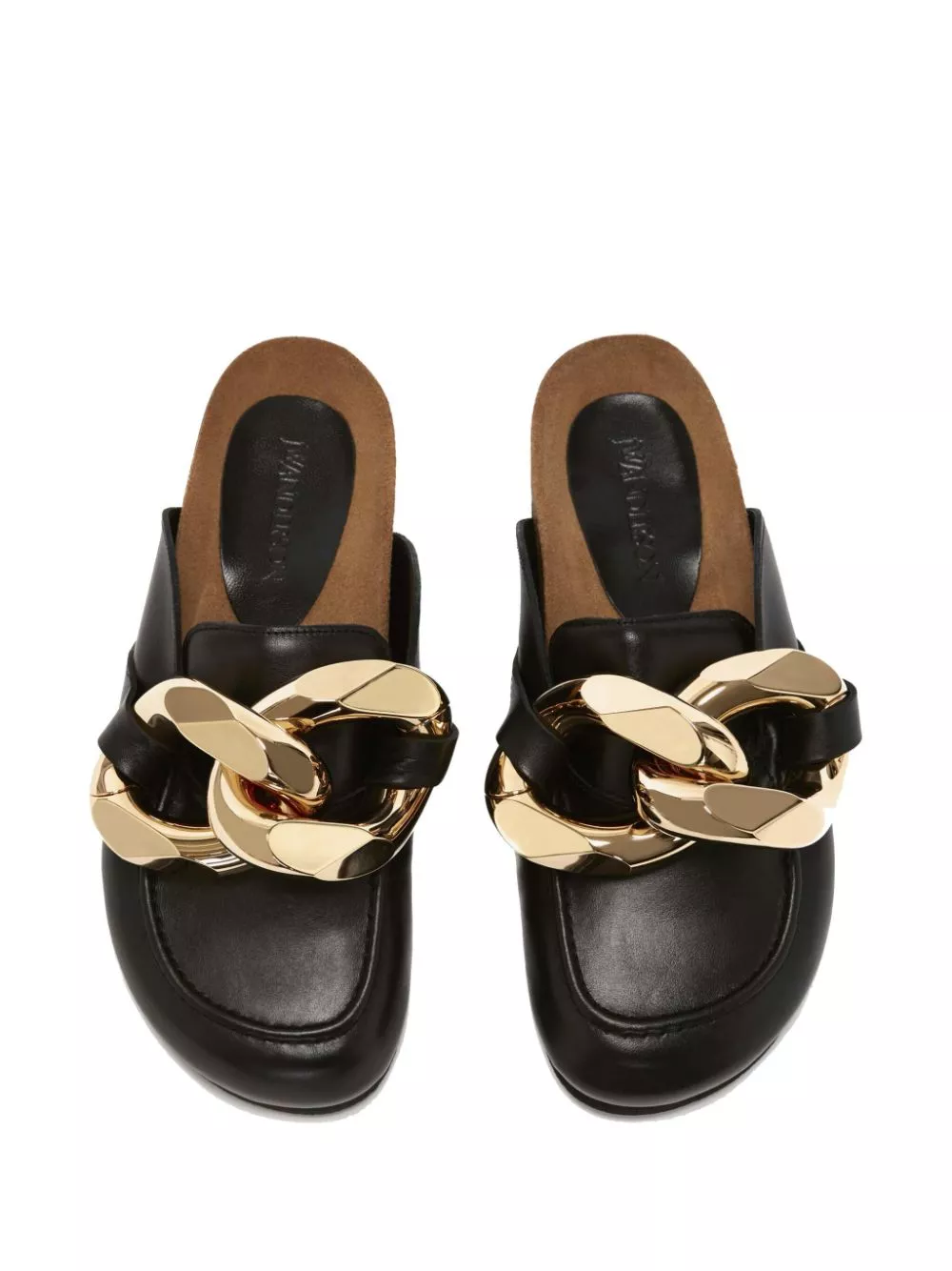 Cheap JW Anderson chain-detail leather slides Men 0122