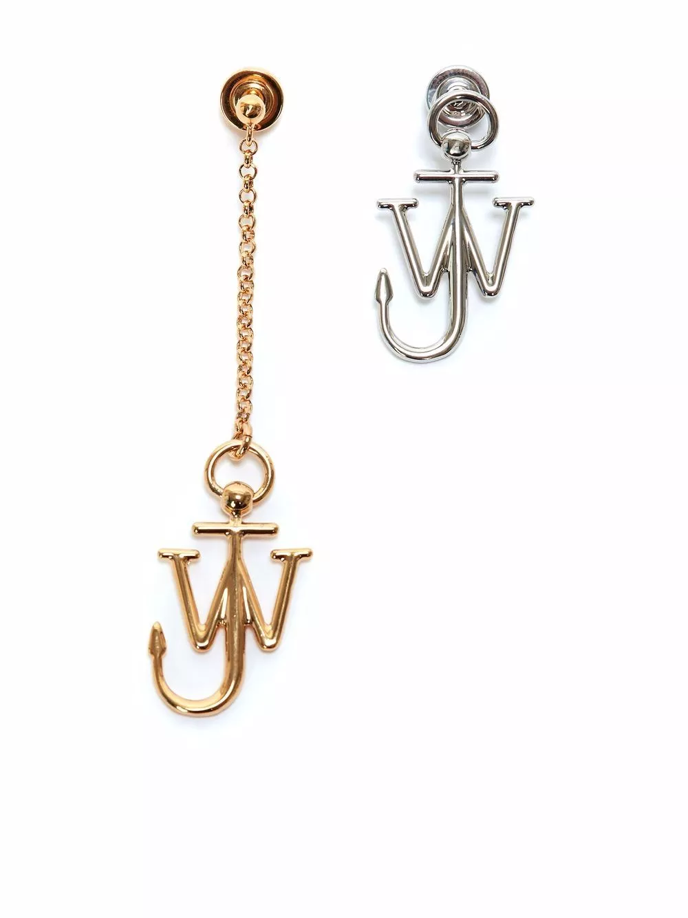 Cheap JW Anderson asymmetric anchor earrings Women 0129