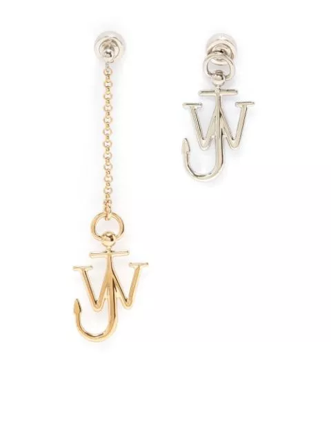 Affordable JW Anderson asymmetric Anchor-motif earrings Women 0125