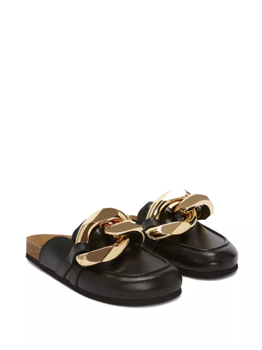 Affordable JW Anderson chain-detail leather slides Men 0113