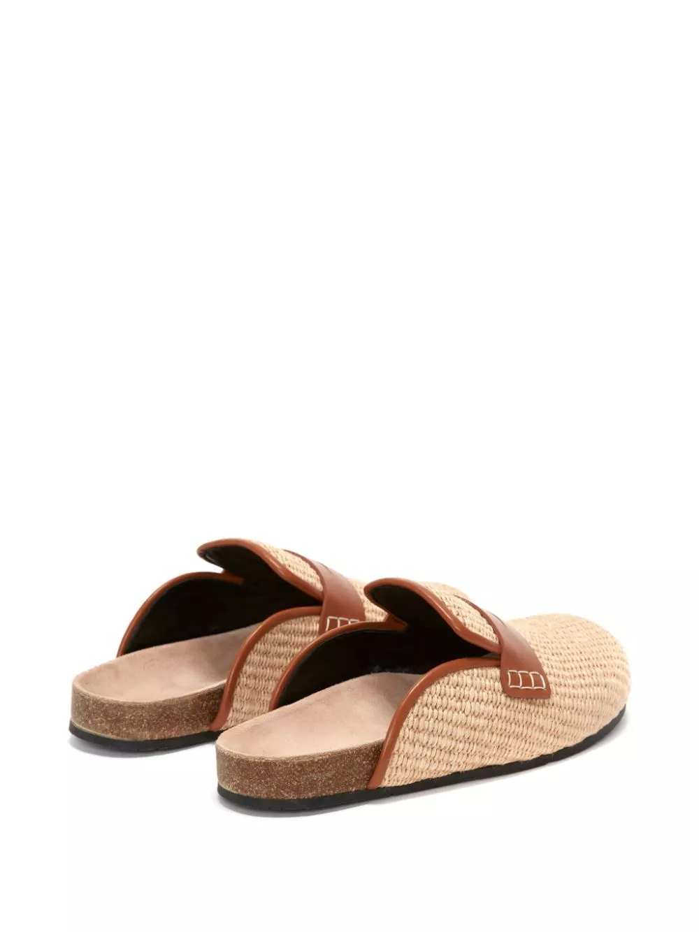 Affordable JW Anderson penny-slot raffia mules Women 0114