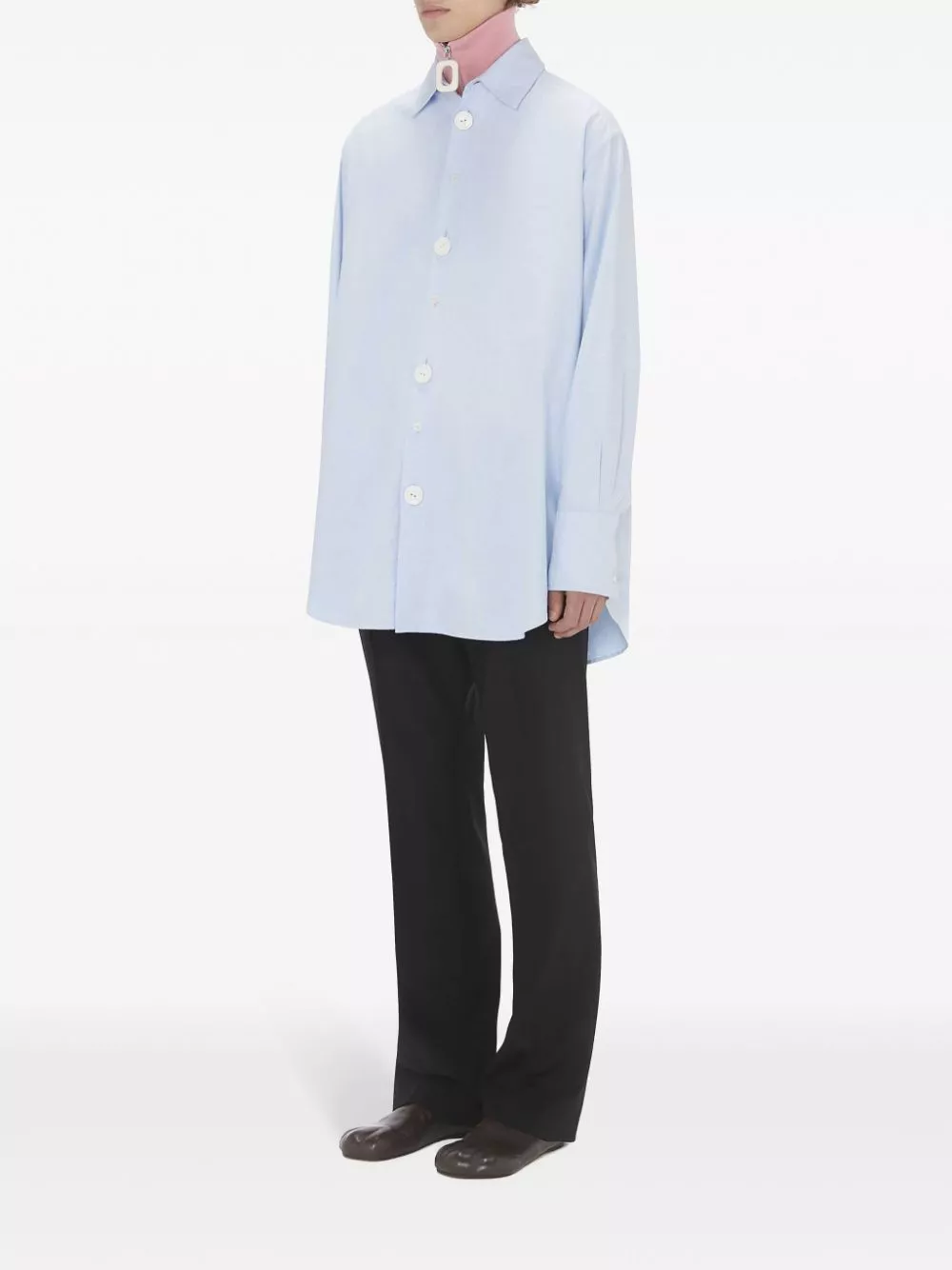 Affordable JW Anderson Anchor-embroidered cotton shirt Men 0128