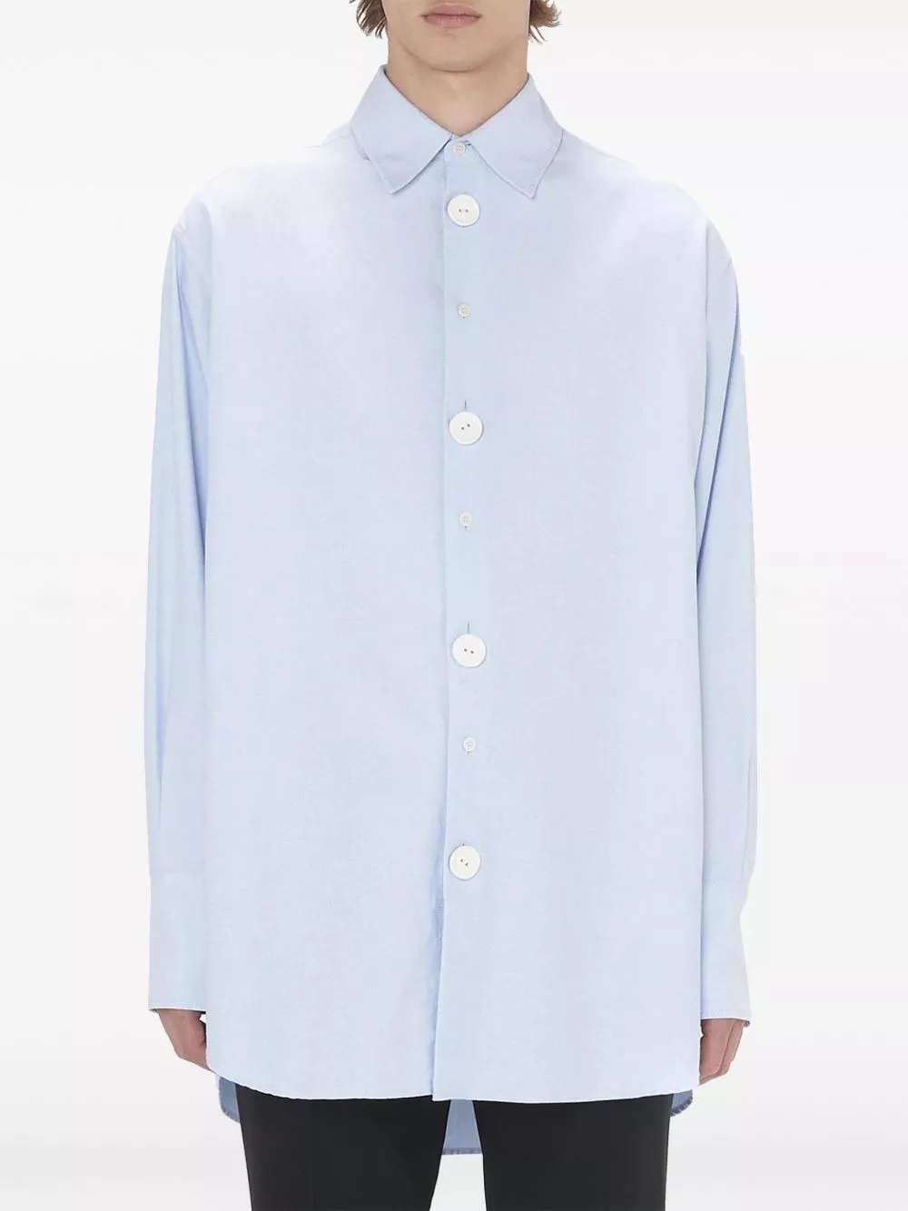 Affordable JW Anderson Anchor-embroidered cotton shirt Men 0128