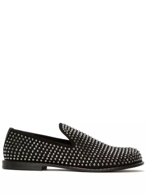 Affordable JW Anderson crystal-embellished suede loafers Men 0206