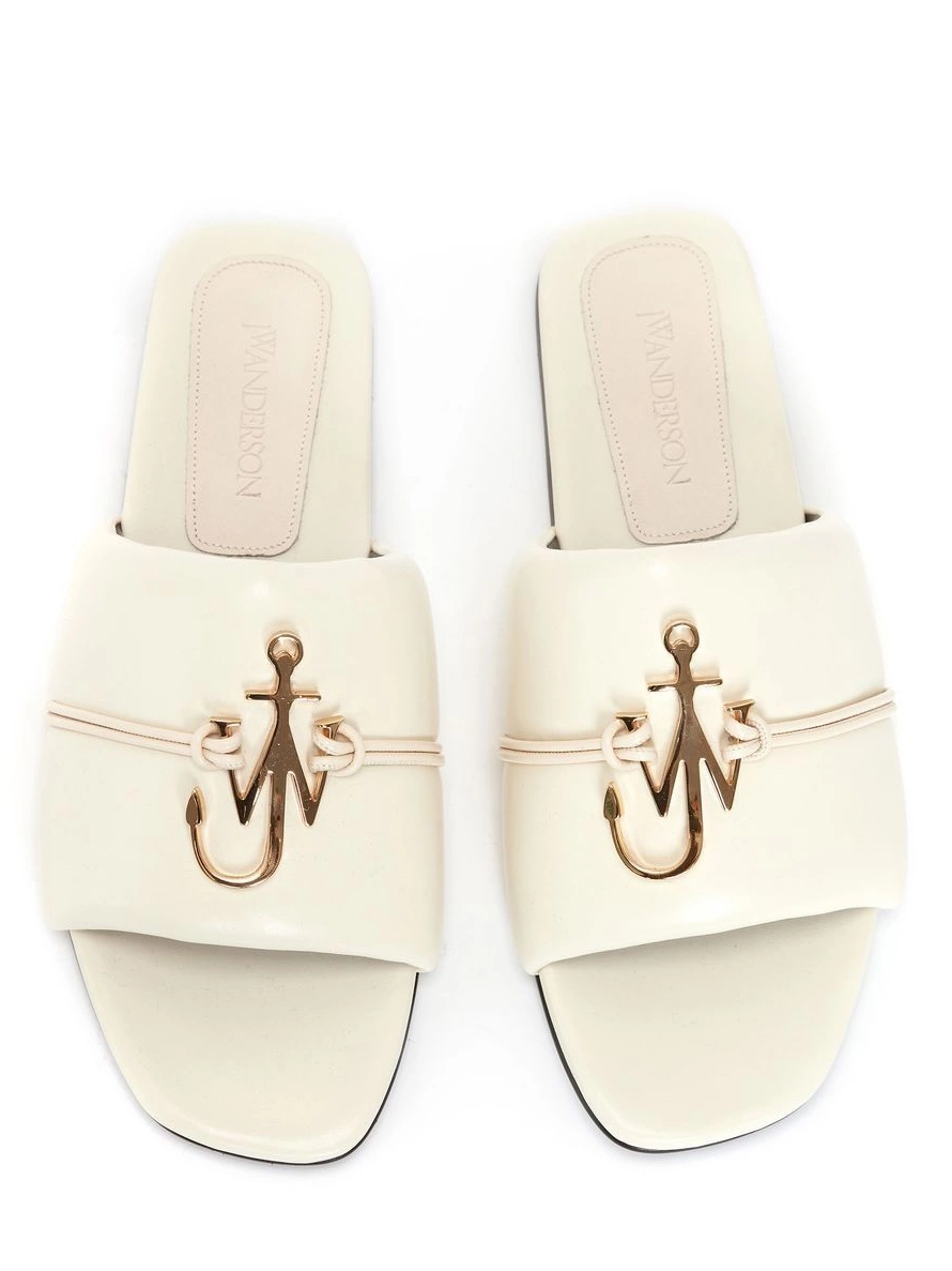 Cheap Anchor-logo leather Women slides JW Anderson 0222