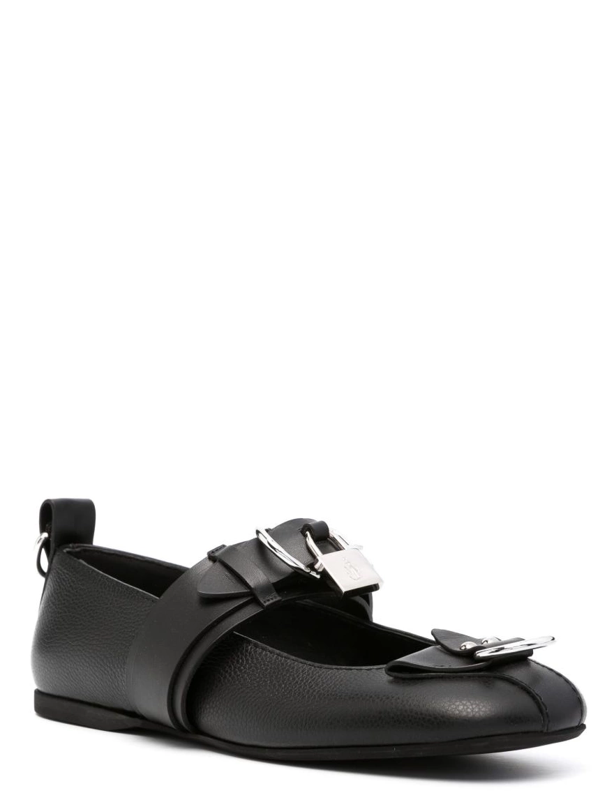 Cheap padlock-detail Women JW Anderson shoes leather ballerina 0218