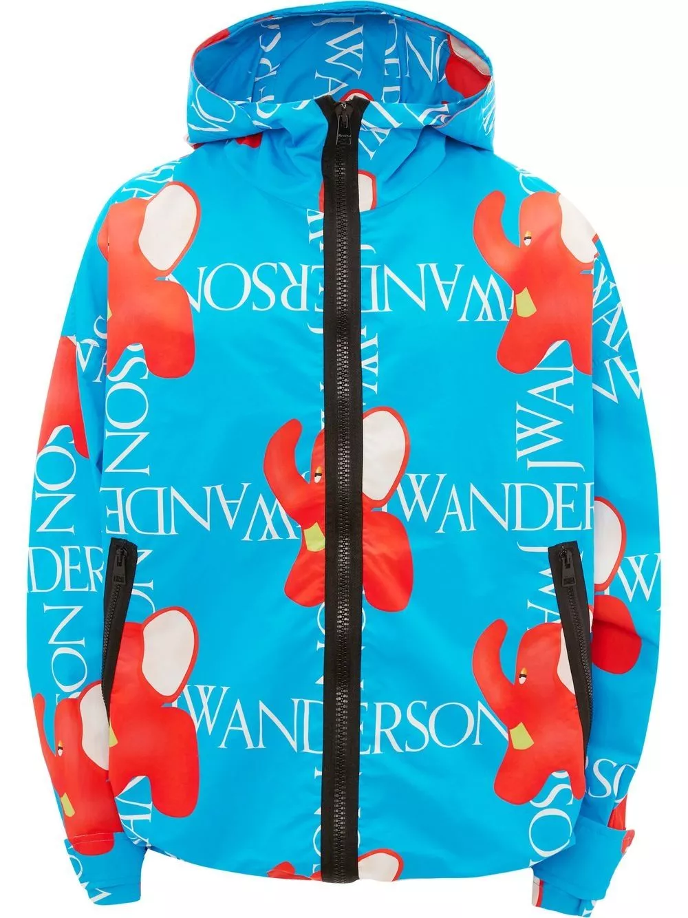 Cheap JW Anderson logo-print hooded jacket Men 0202