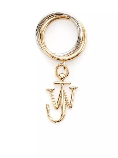 Cheap JW Anderson Anchor-charm double-loop ring Women 0201