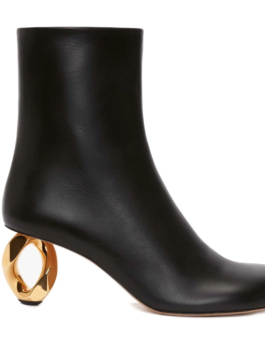 Affordable JW leather Anderson Chain-heel Women boots ankle 0224