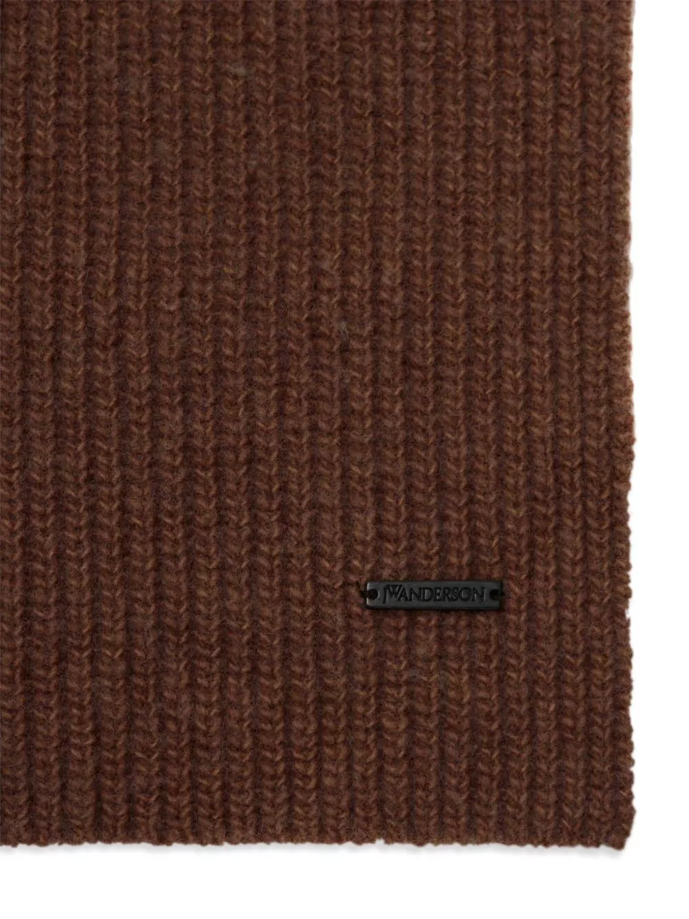 Affordable JW Anderson logo-plaque knitted scarf Men 0205