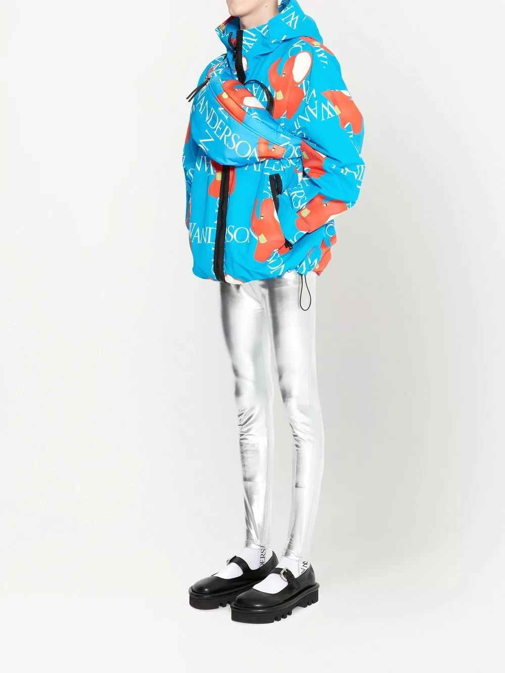 Cheap JW Anderson logo-print hooded jacket Men 0202