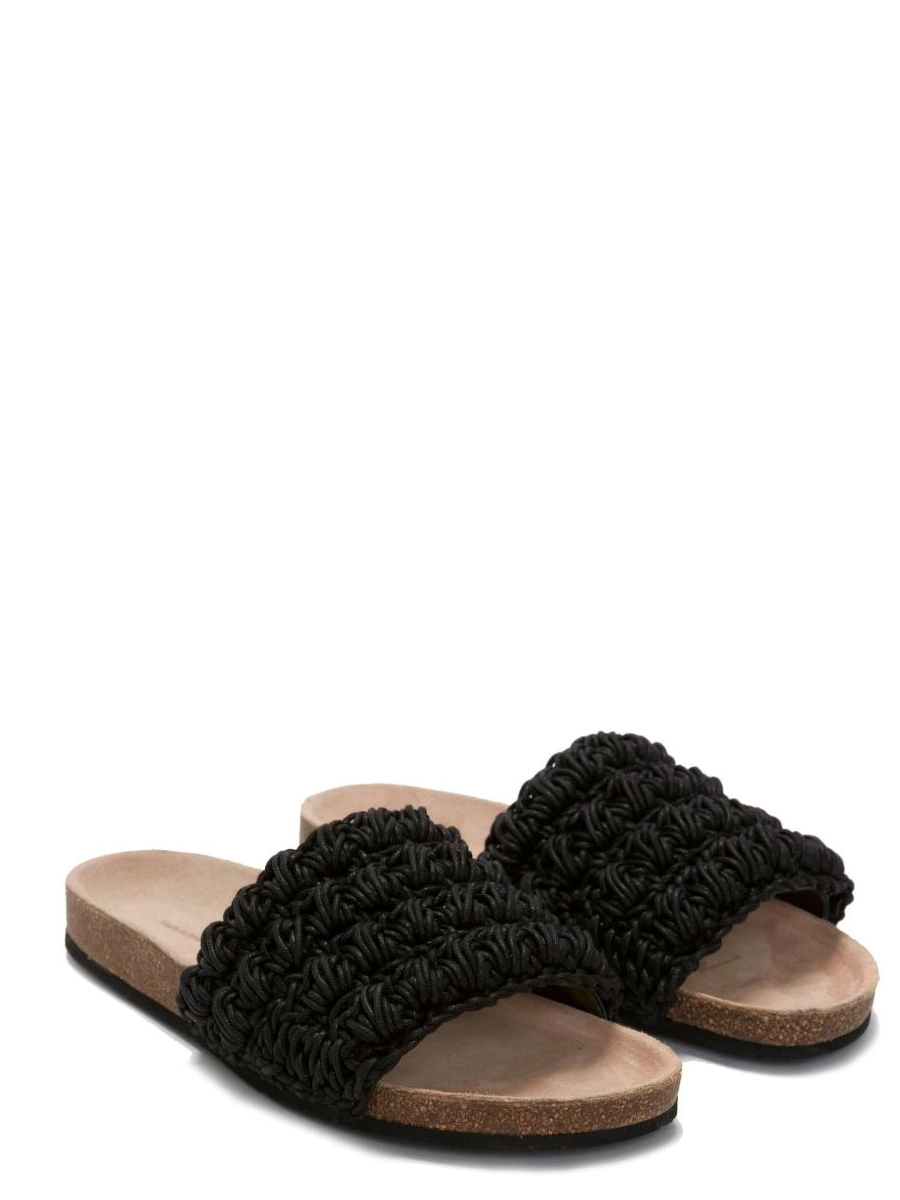 Affordable leather popcorn-knit Anderson JW Women slides 0217