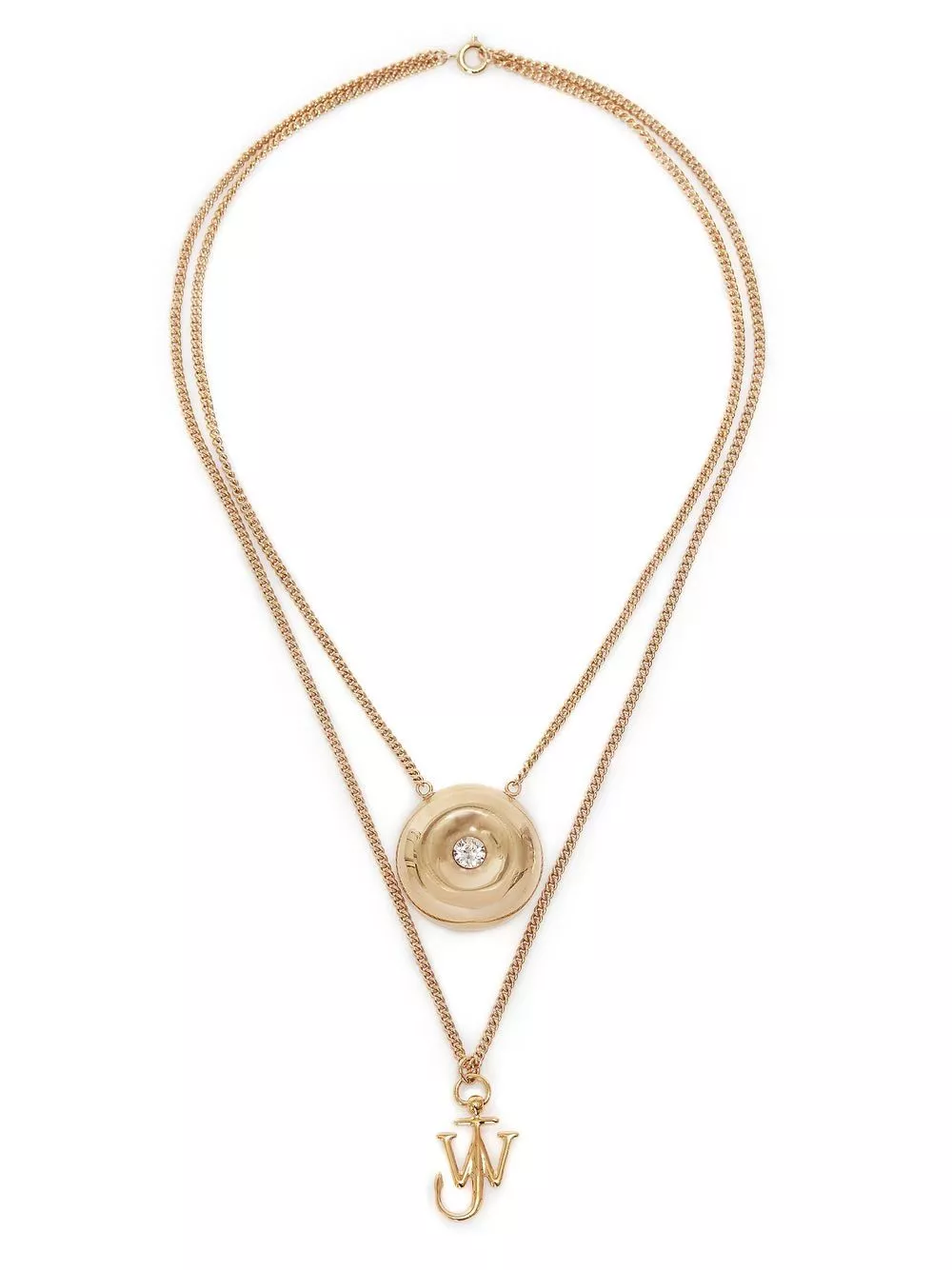 Cheap JW Anderson logo-detail layered necklace Women 0201